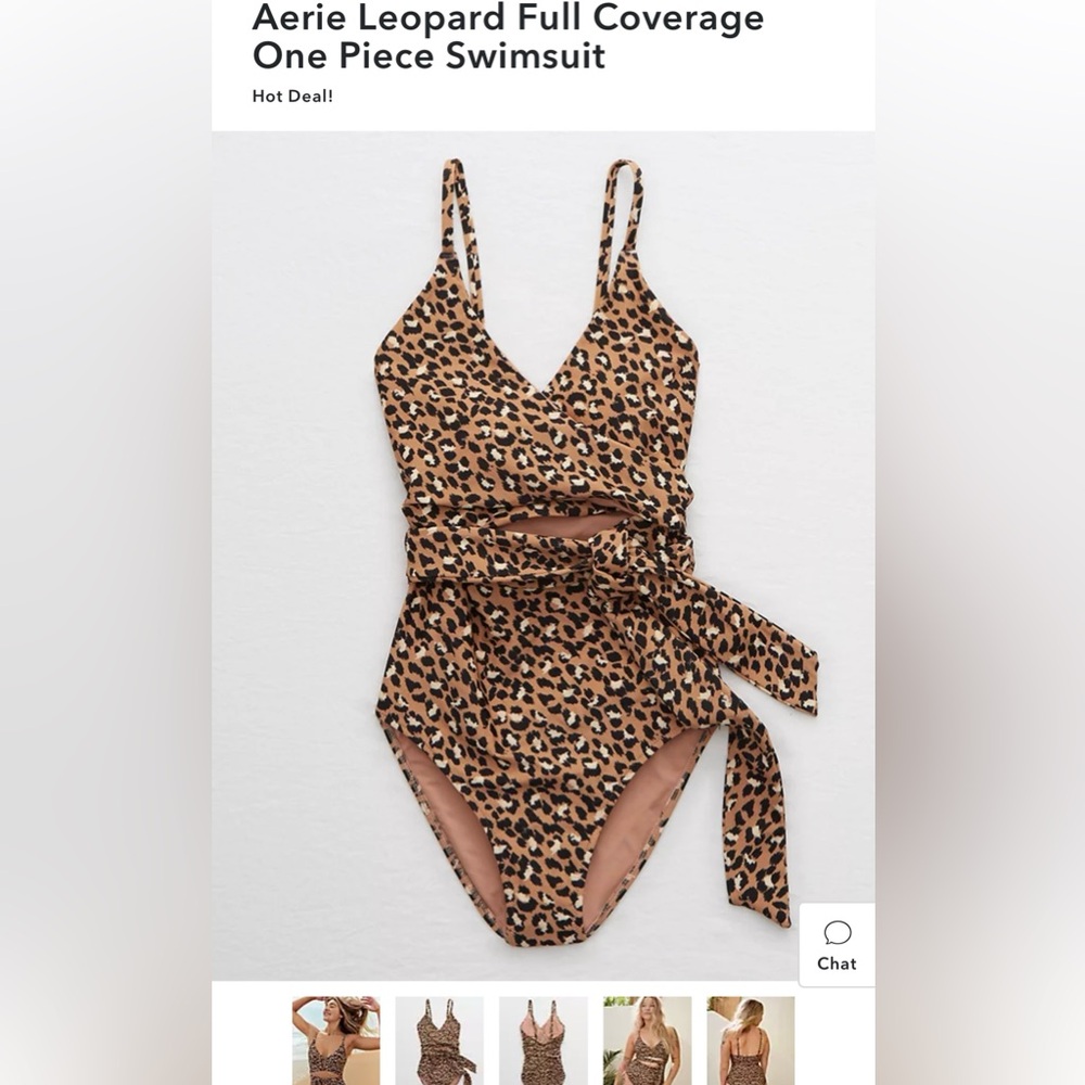 Aerie Leopard Full Coverage One Piece Swimsuit